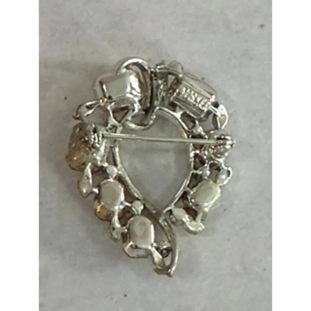 Vintage Weiss Rhinestone Brooch Bundle Clear Crystal Silver Tone Pins Set of 2